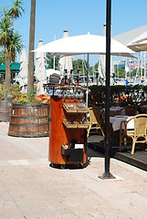 Image showing Typical exterior restaurant on a marine