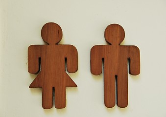 Image showing Toilet wooden sign