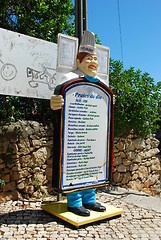 Image showing Chef holding whiteboard menu