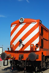 Image showing Antique and orange transportation train