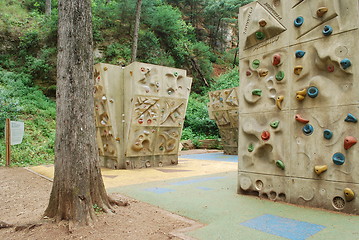 Image showing Climbing walls on a park