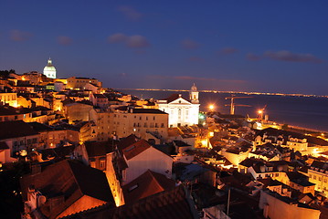 Image showing City view in Lisbon, Portugal (sunset)