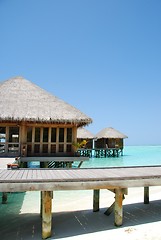 Image showing Bungalow's architecute on a Maldivian Island