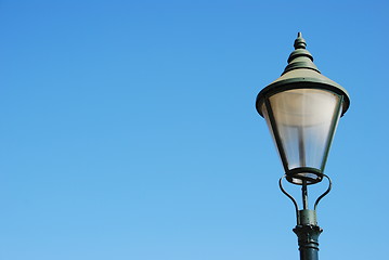 Image showing Vintage lamp post (blue sky background)