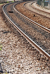 Image showing Empty railway tracks