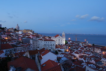 Image showing City view in Lisbon, Portugal (sunset)