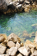 Image showing Beautiful lagoon with green ocean water