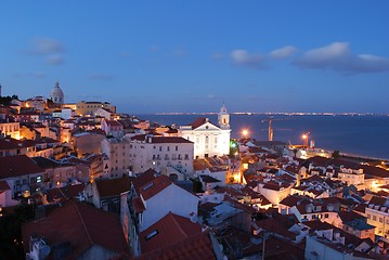 Image showing City view in Lisbon, Portugal (sunset)