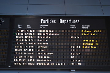 Image showing Airport display panel