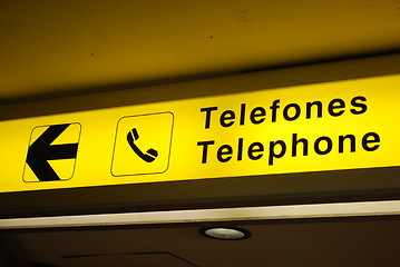 Image showing Telephone sign on airport