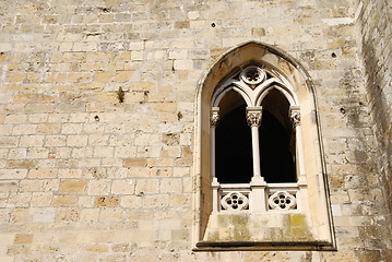 Image showing Architectural detail of a ancient church window