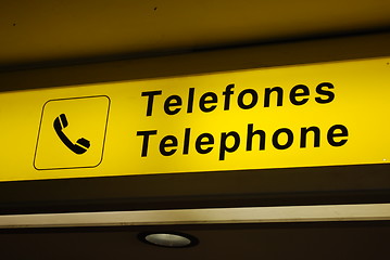 Image showing Telephone sign on airport