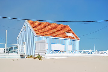 Image showing Blue fisherman house