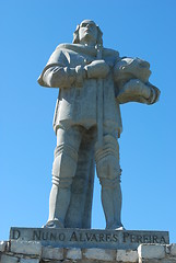 Image showing Statue of Saint D. Nuno Alvares in Ourém castle