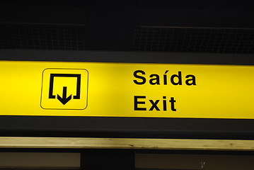 Image showing Exit sign on airport