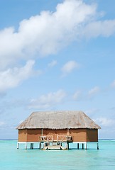 Image showing Honeymoon villa in Maldives (clouscape background)
