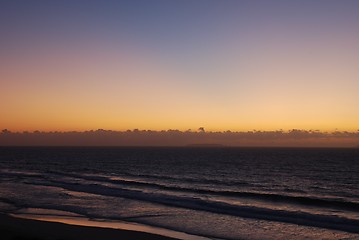 Image showing Colorful sunset on Praia del Rey, Portugal