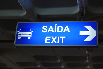 Image showing Exit sign on airport