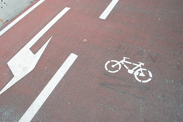 Image showing Bike lane on a bright day