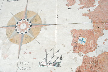 Image showing Map of the discoveries routes in Lisbon, Portugal