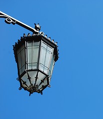 Image showing Old lantern with sky background