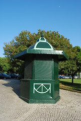 Image showing Green kiosk in a local park