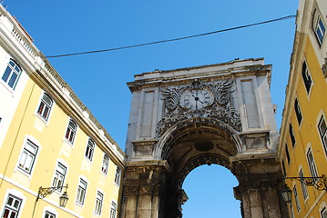 Image showing Arch crossing from Augusta street to Commerce square in Lisbon, Portugal