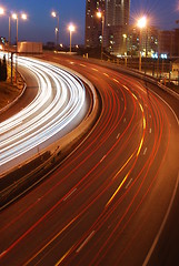 Image showing Freeway traffic on the city (car blur motion)