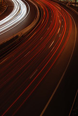 Image showing Freeway traffic on the city (car blur motion)