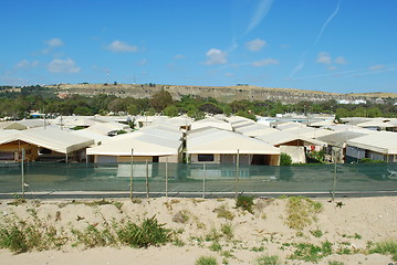 Image showing Camping park near a sandy beach