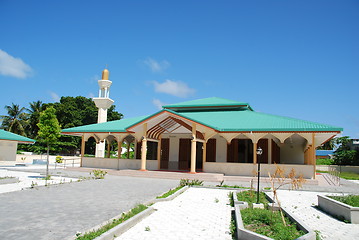 Image showing Green mosque in a Maldivian Island