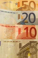 Image showing 50, 20, 10 and 5 Euro Bills