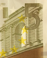 Image showing 5 Euro bill (close up)