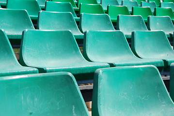 Image showing Stadium green seats