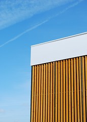 Image showing Wooden structure against blue sky