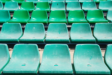 Image showing Stadium green seats