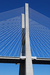 Image showing Vasco da Gama Bridge over River Tagus in Lisbon