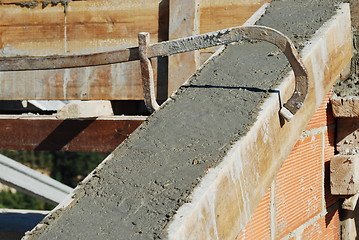 Image showing Framework of roof house under construction