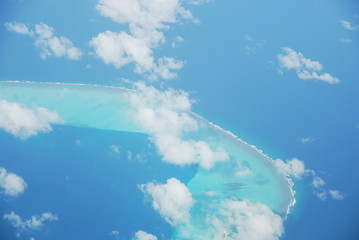 Image showing View on Maldives Island from airplane