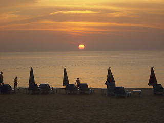 Image showing Sunset on Phuket Beach