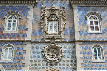 Image showing Architectural details in Palace of Pena in Sintra