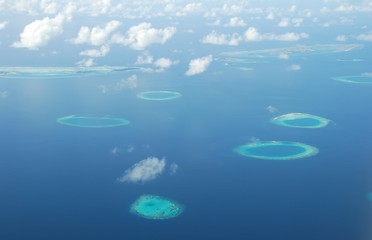 Image showing View on Maldives Islands from airplane