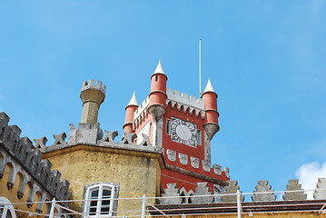 Image showing National Palace of Pena (clock tower) in Sintra, Portugal