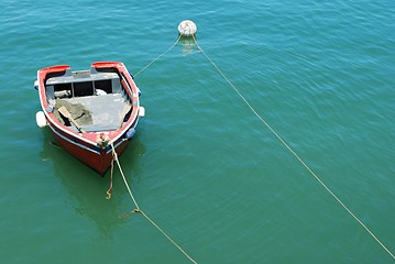 Image showing Old fishing boat at the port in Cascais, Portugal