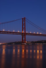 Image showing Lisbon Bridge - April 25th (Night)