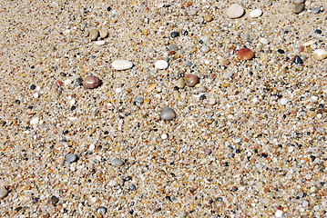 Image showing Abstract background with colorful stones at the beach