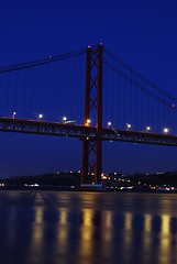 Image showing Lisbon Bridge - April 25th (Night)