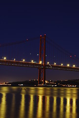 Image showing Lisbon Bridge - April 25th (Night)