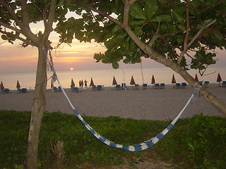 Image showing Hammock at Sunset in Phuket, Thailand