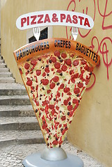 Image showing Restaurant pizza advertisiment object